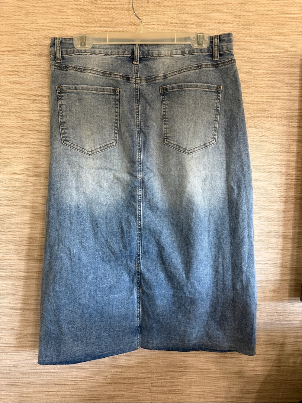 Asvivid asymmetrical frayed hem distressed Denim skirt women's size XL NWT - Picture 4 of 6
